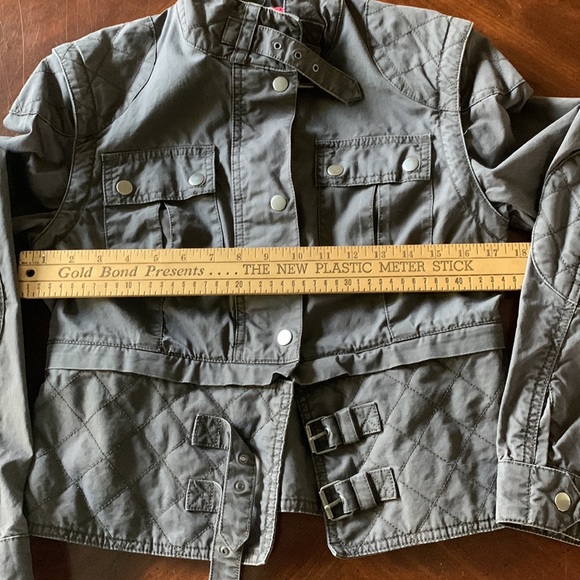 Quilted Moto Biker London Jean Light Jacket - Picture 8 of 8